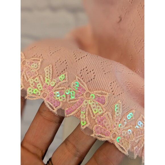 ROMWE Pink Lace Trim Tank Top - Picture 5 of 7